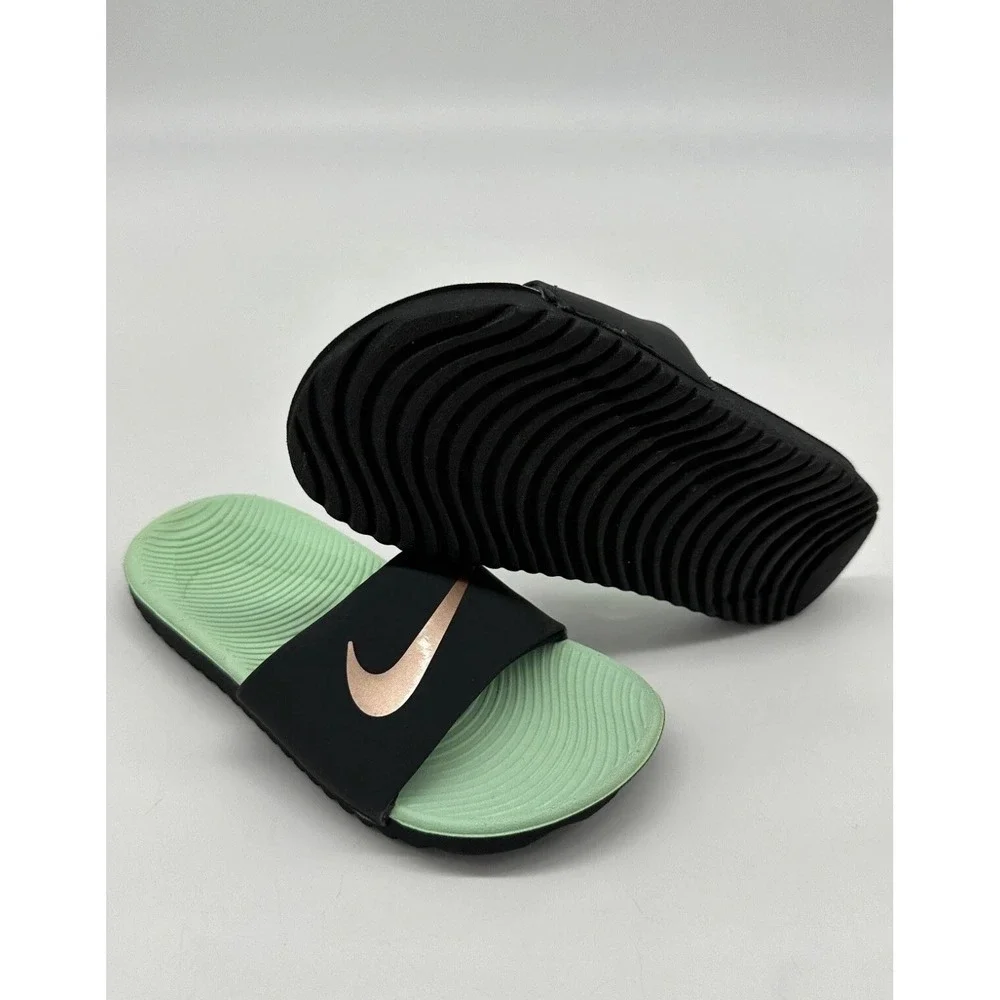 Nike Kawa (PS) Little Kids' Slides Off Noir-Mint Foam Size 12 C Slide On NIB